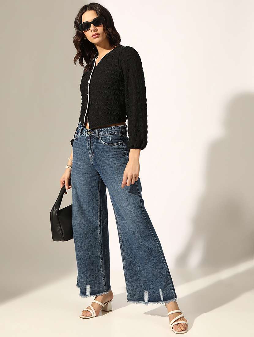 women solid long sleeve shirt top - 22180154 -  Standard Image - 3