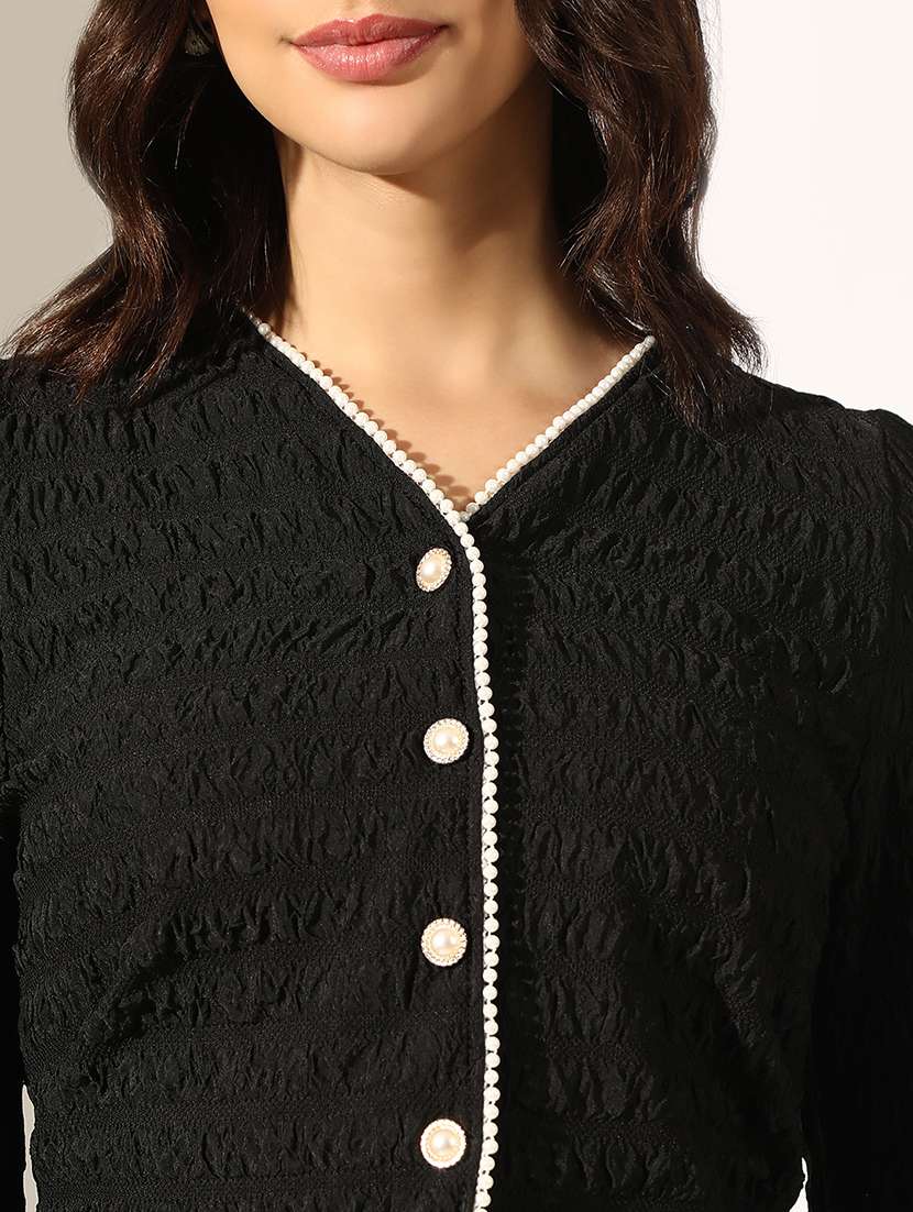 women solid long sleeve shirt top - 22180154 -  Standard Image - 5