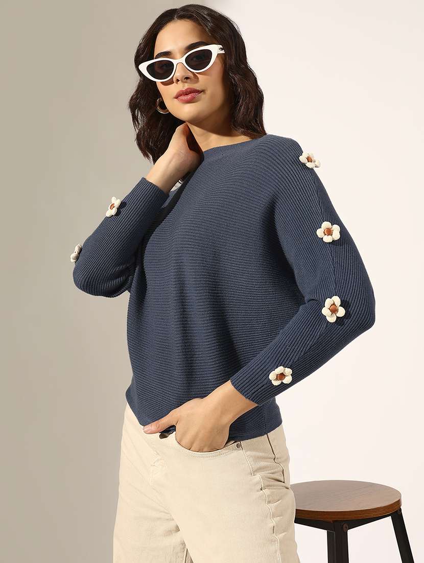 women solid long sleeve regular top - 22180155 -  Zoom Image - 0