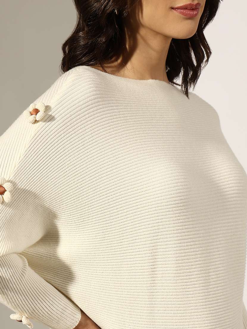 women solid batwing sleeve regular top - 22180156 -  Standard Image - 5