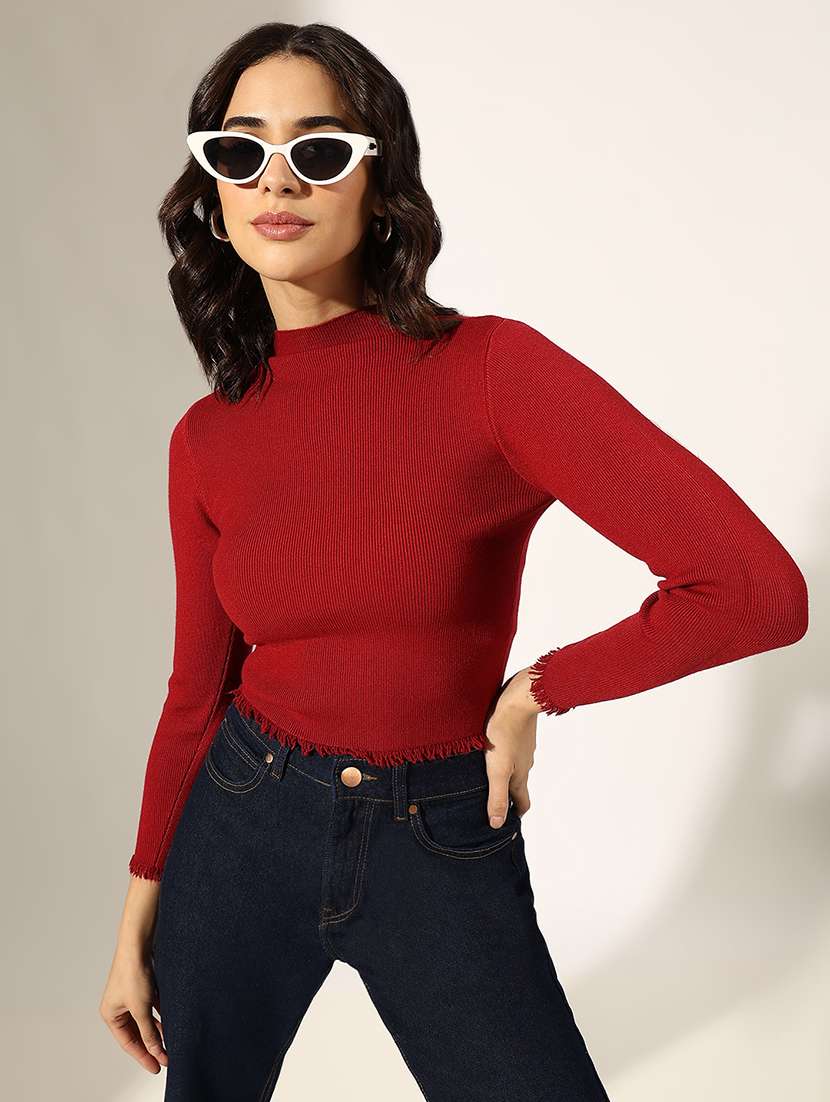 women solid long sleeve regular top