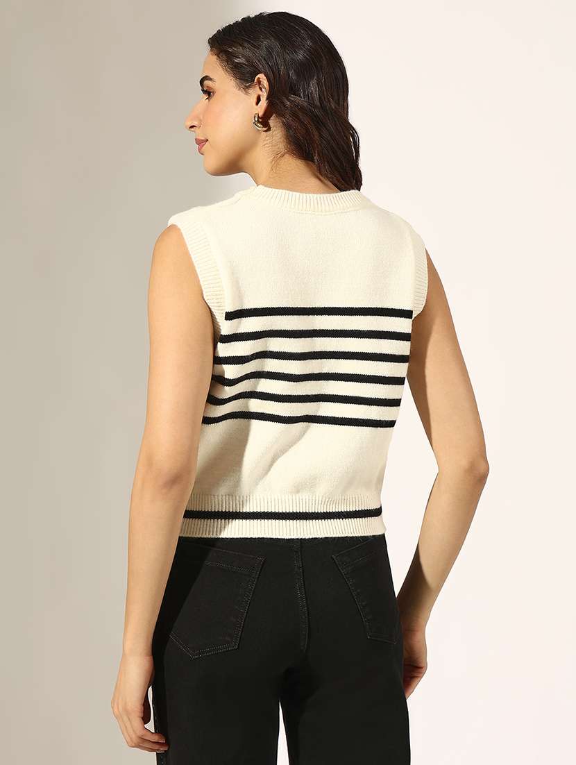 women striped sleeveless vest top - 22180166 -  Standard Image - 3