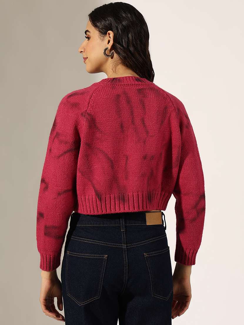 women self designed long sleeve crop cardigan - 22180169 -  Standard Image - 3