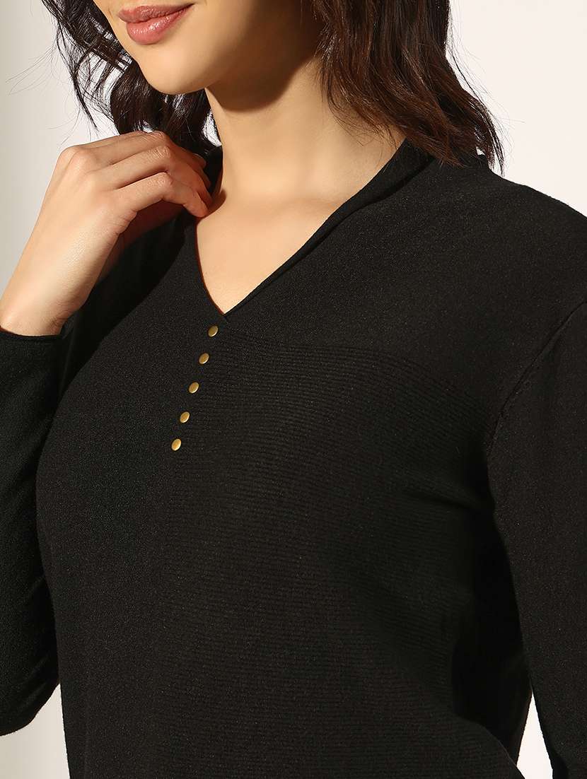 women solid long sleeve regular top - 22180173 -  Standard Image - 5