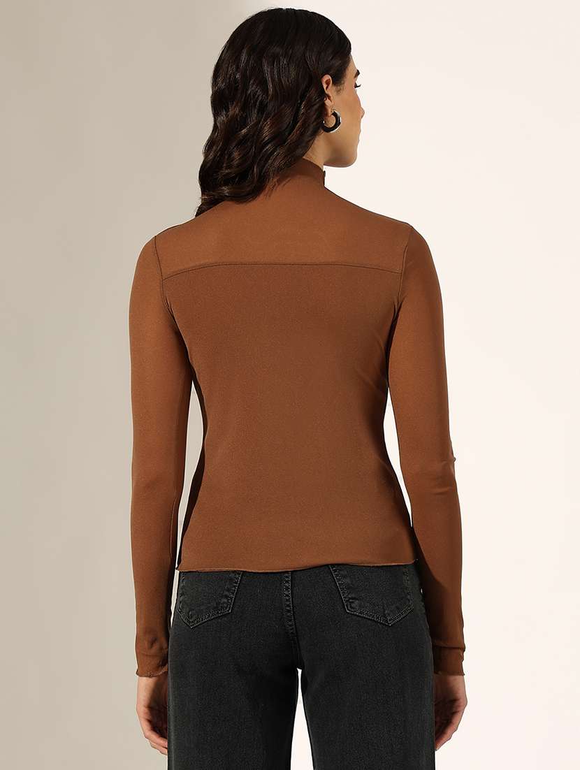 women solid long sleeve regular top - 22180183 -  Standard Image - 3