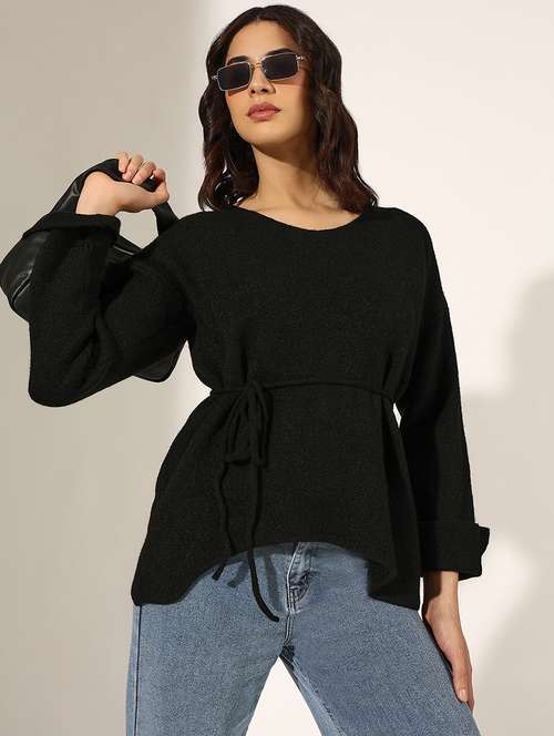 women solid long sleeve peplum top - 22180184 -  Standard Image - 0