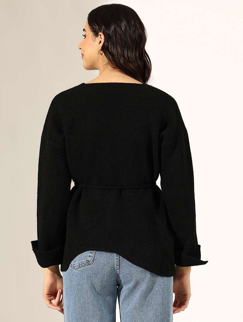 women solid long sleeve peplum top - 22180184 -  Standard Image - 3