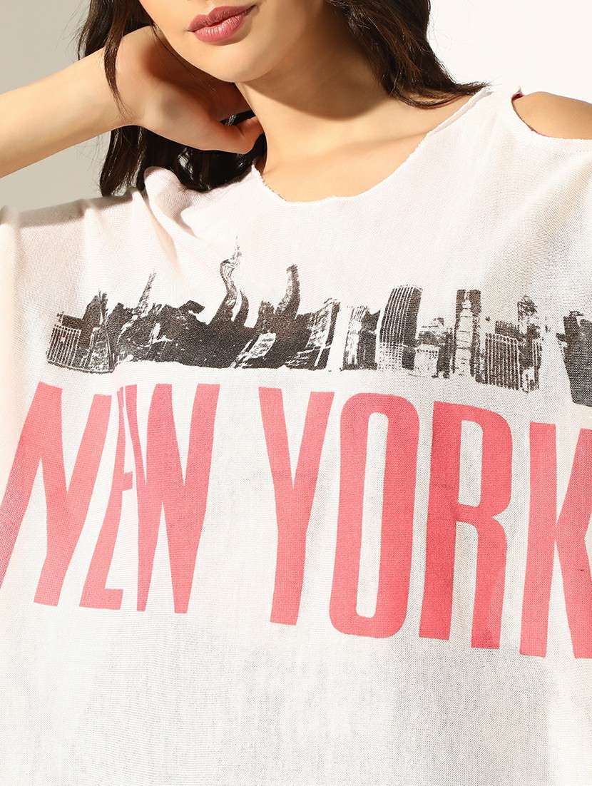 women printed cold shoulder regular top - 22180190 -  Standard Image - 5