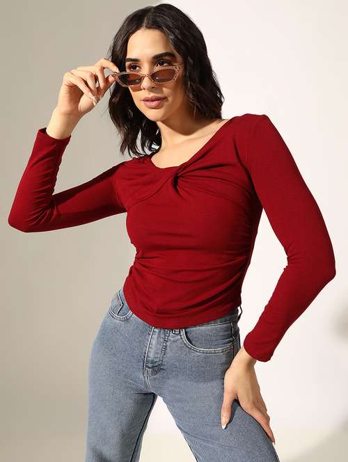 women solid long sleeve regular top - 22180213 -  Standard Image - 0