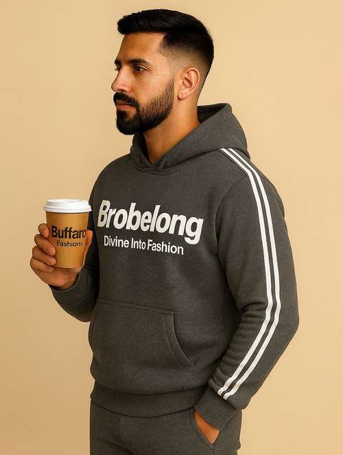 men printed long sleeve hooded sweatshirt - 22180237 -  Standard Image - 0