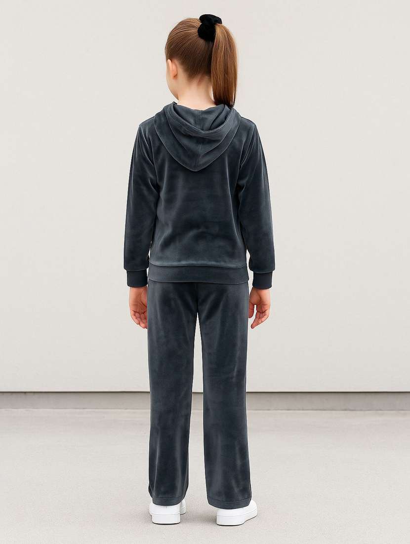 girls solid with work long sleeve full length set - 22180239 -  Standard Image - 3