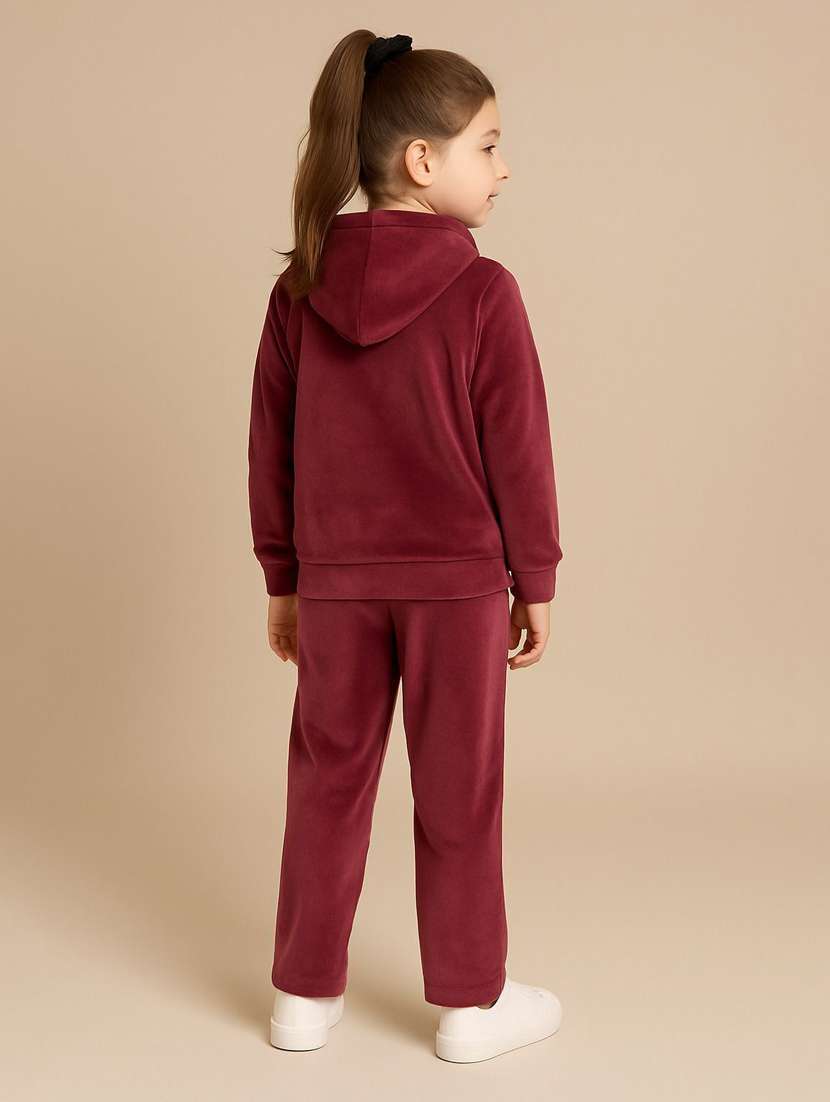 girls solid with work long sleeve full length set - 22180240 -  Standard Image - 3