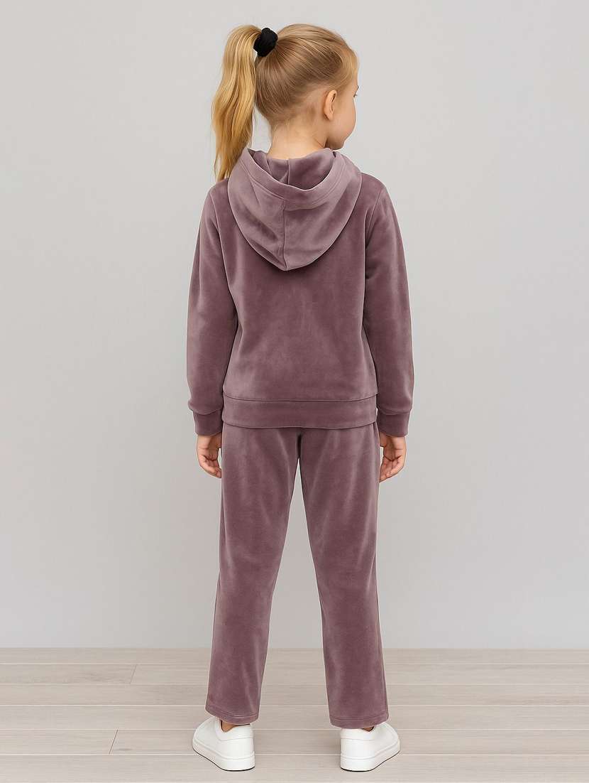 girls solid with work long sleeve full length set - 22180241 -  Standard Image - 3