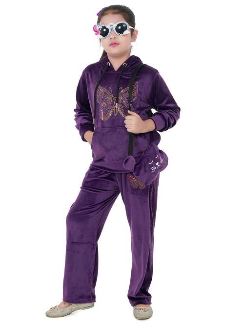 girls solid with work long sleeve full length set - 22180246 -  Standard Image - 0