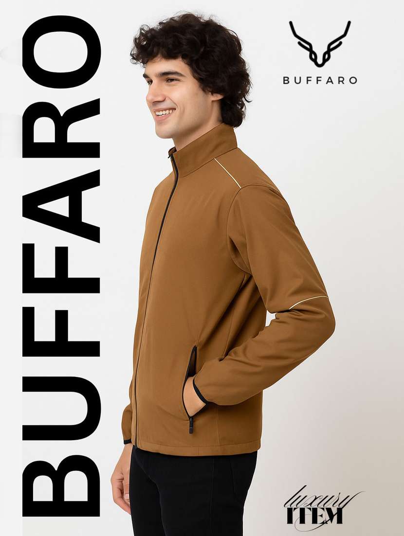 men solid long sleeve windcheater casual jacket - 22180259 -  Standard Image - 3