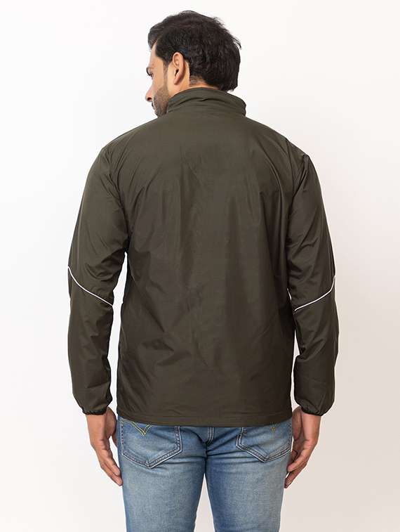 men solid long sleeve windcheater casual jacket - 22180260 -  Standard Image - 3