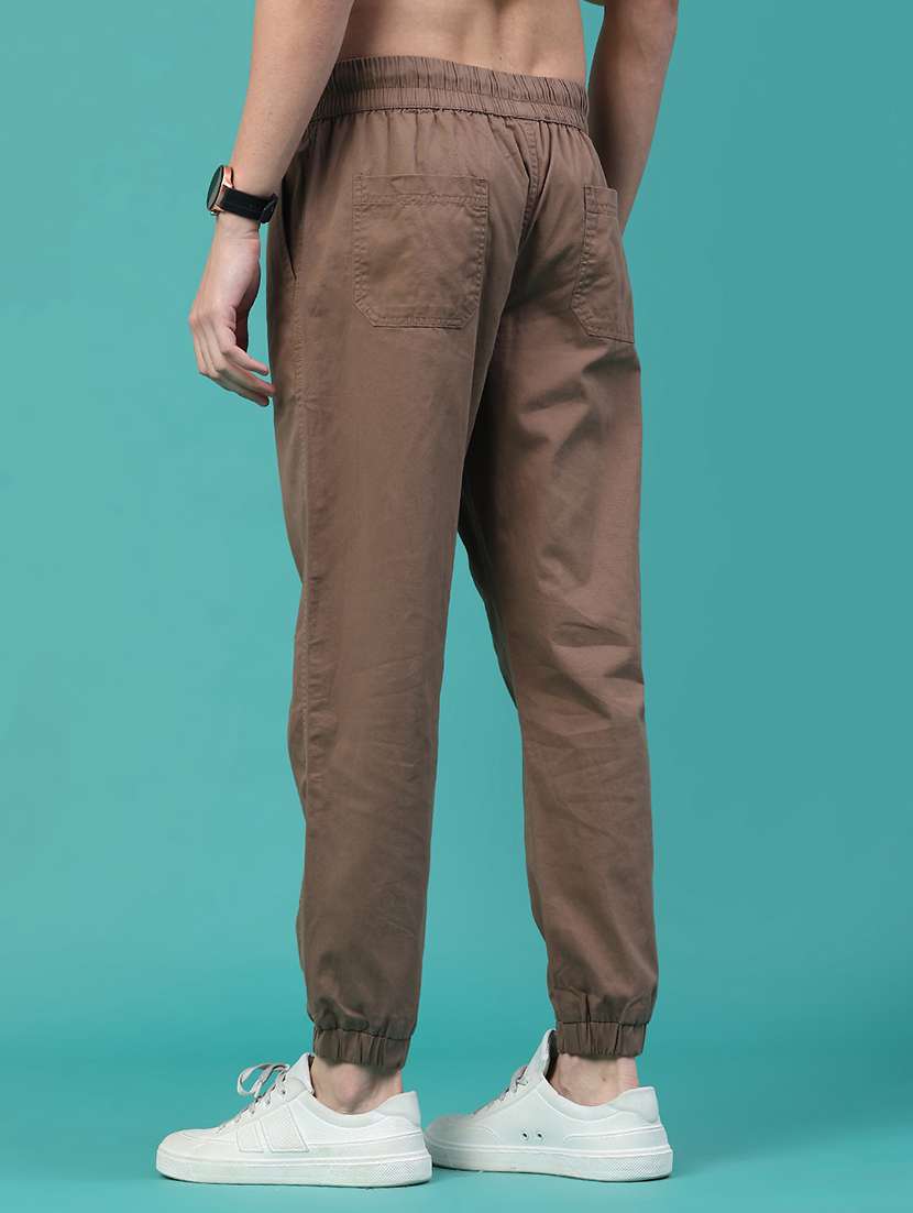 men solid mid rise regular fit jogger - 22180282 -  Standard Image - 3