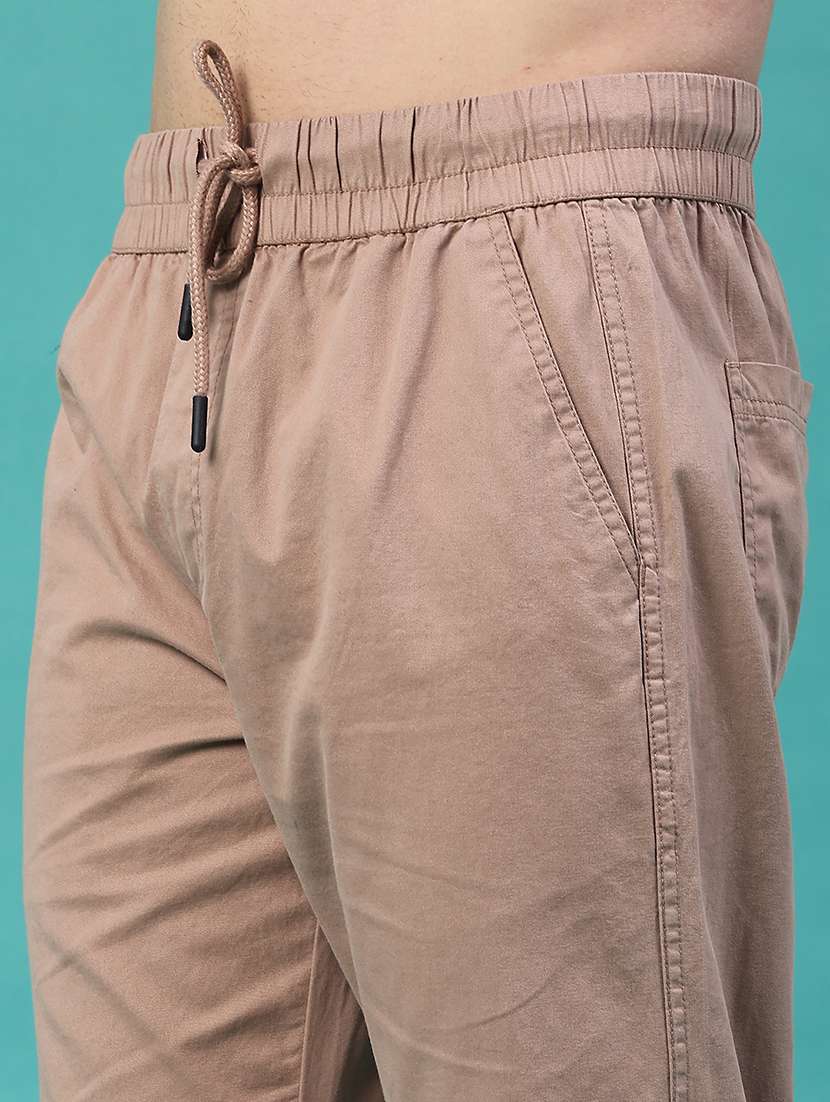men solid mid rise regular fit jogger - 22180332 -  Standard Image - 5