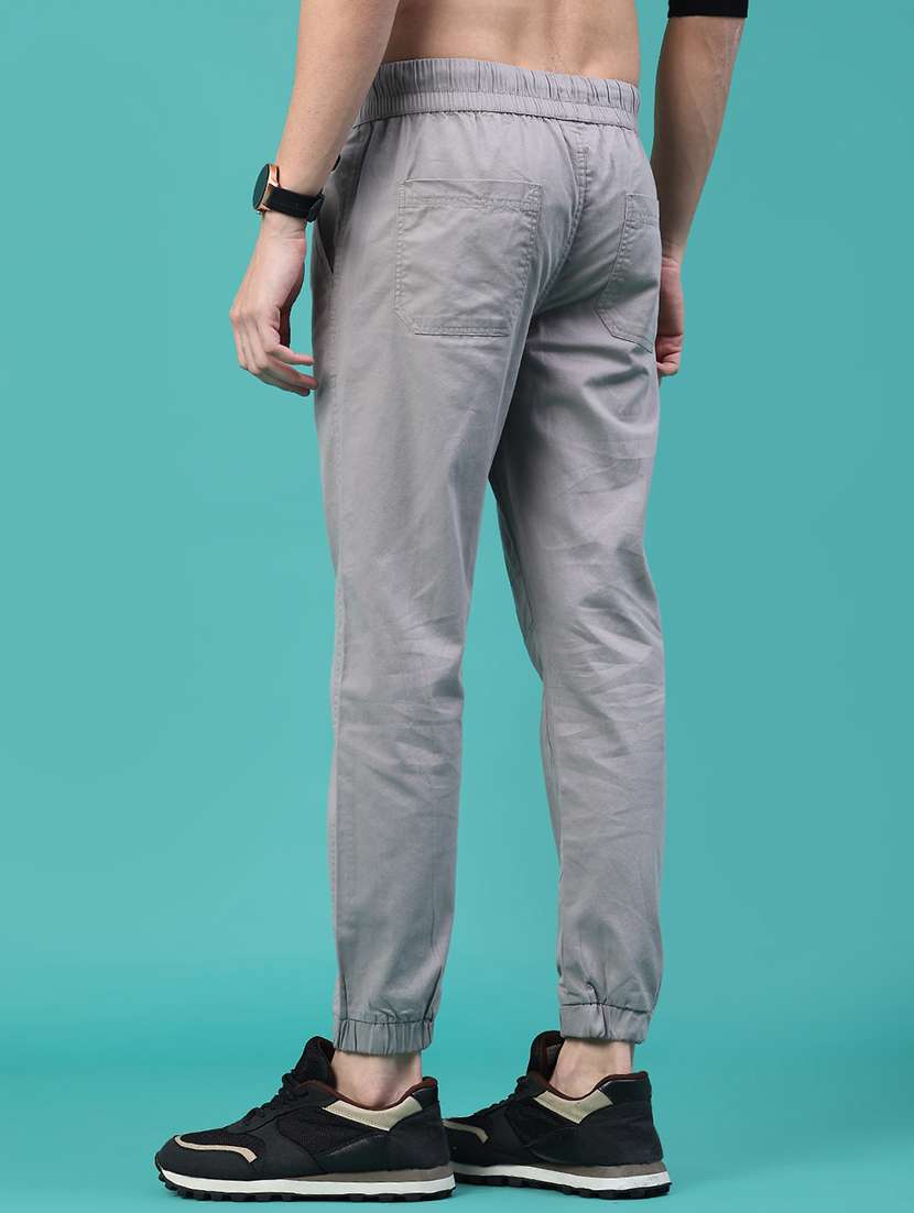 men solid mid rise regular fit jogger - 22180333 -  Standard Image - 3