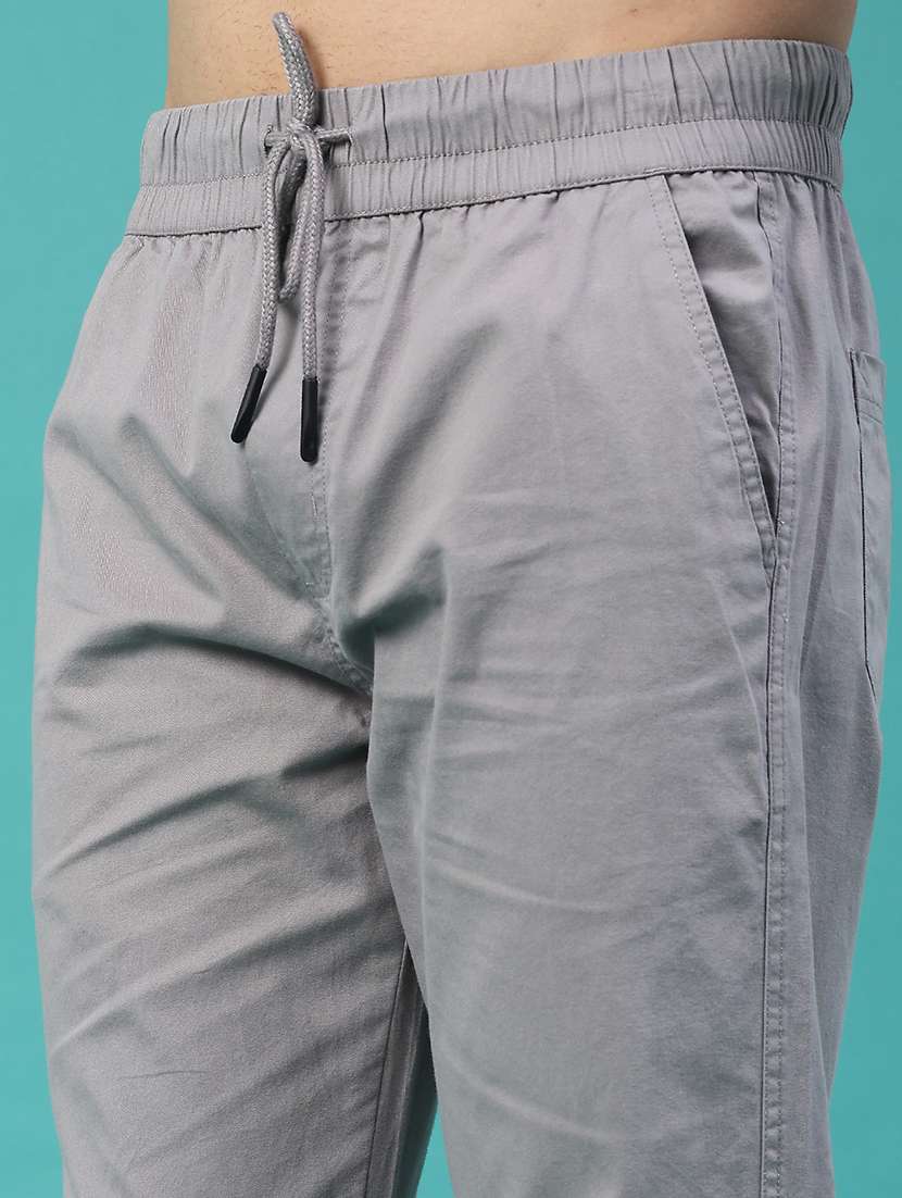 men solid mid rise regular fit jogger - 22180333 -  Standard Image - 5