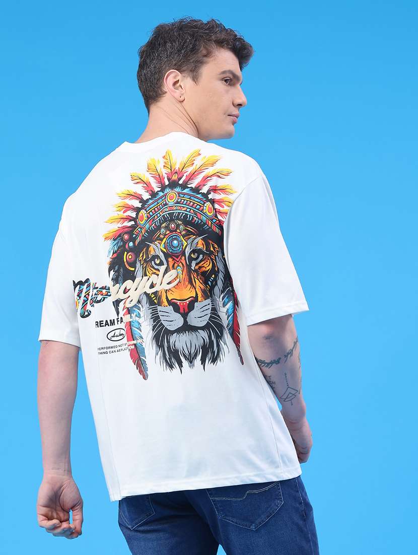 men printed short sleeve oversized t-shirt