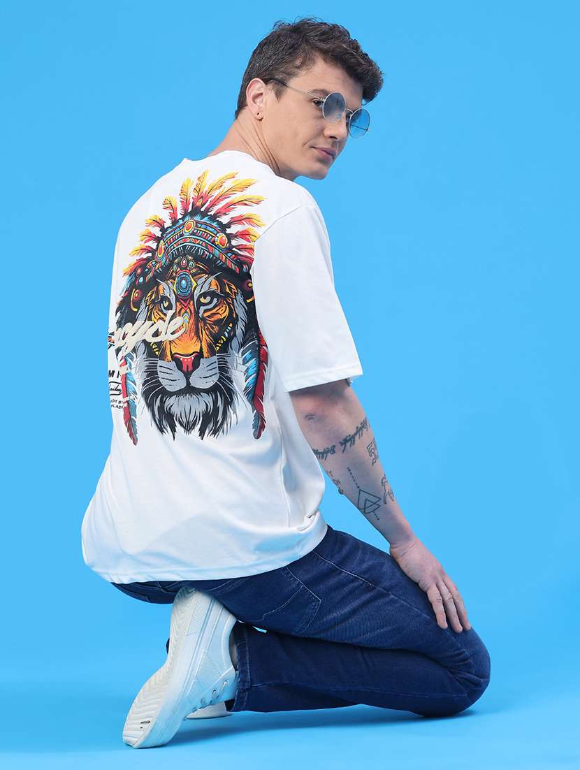 men printed short sleeve oversized t-shirt - 22180507 -  Standard Image - 5