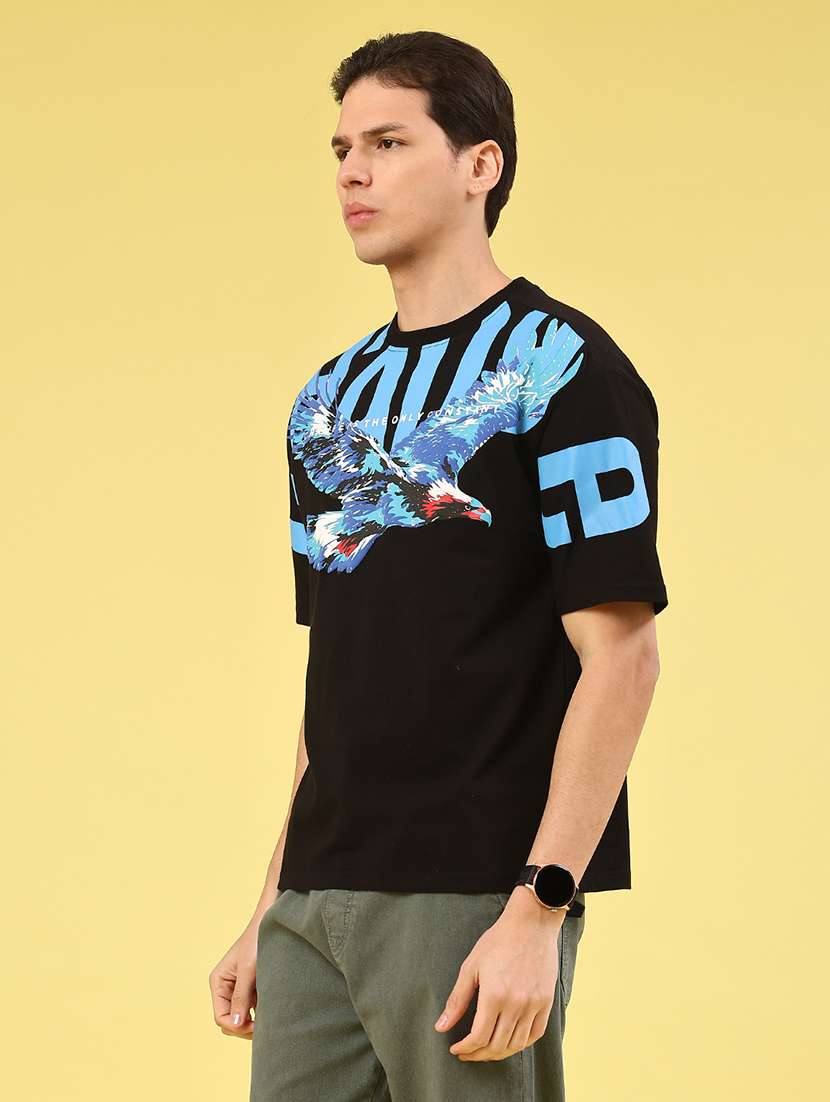 men black cotton blend plain t-shirt - 22180509 -  Standard Image - 3