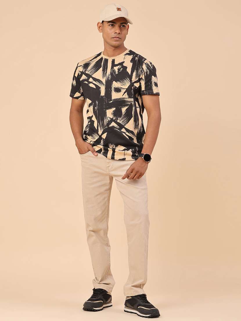 men beige denim jean - 22180647 -  Standard Image - 5