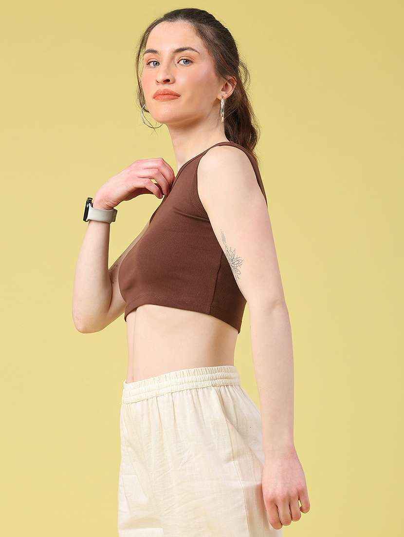 women solid sleeveless tank tee  - 22180711 -  Standard Image - 3