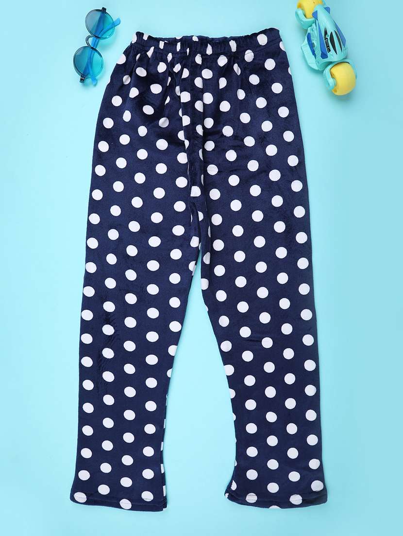 girls polka dotted mid rise pajama