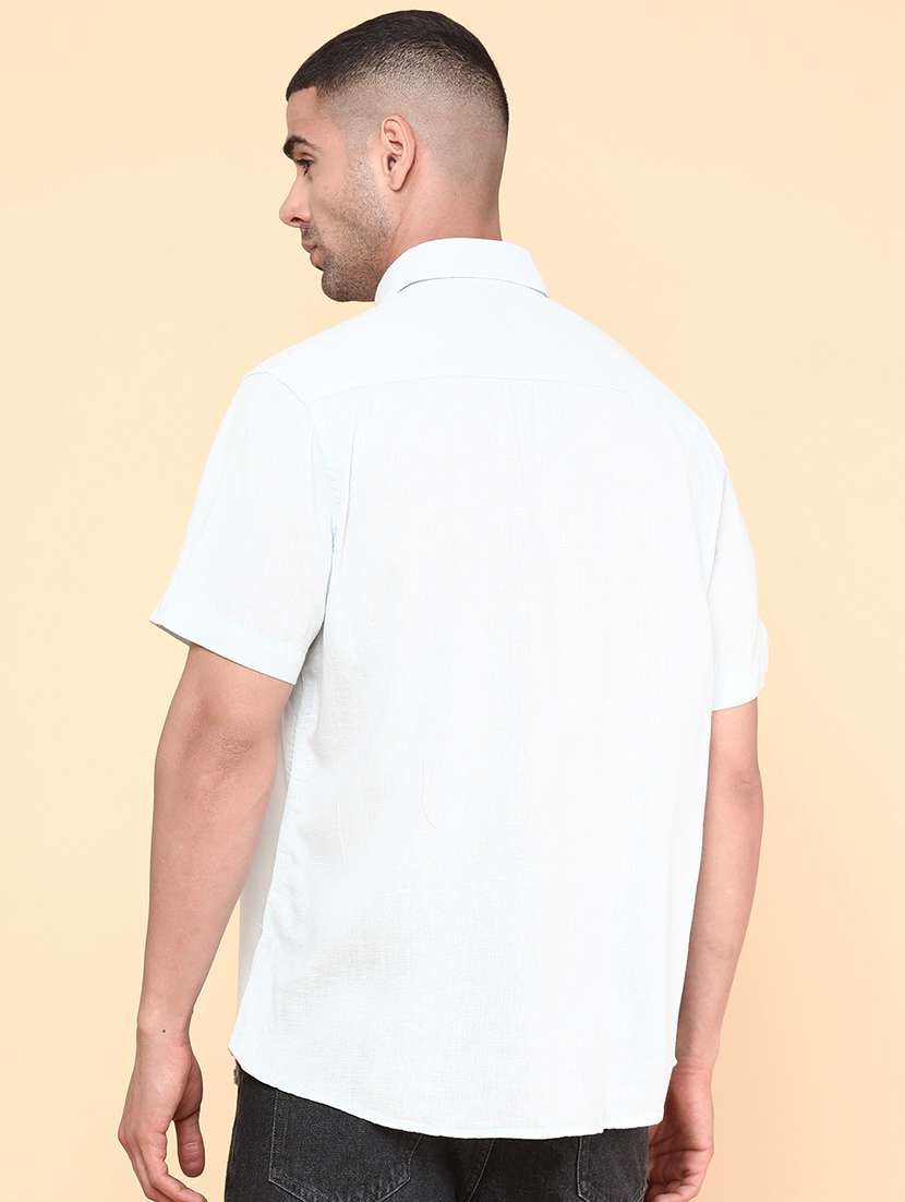 men solid short sleeve regular fit casual shirt - 22180730 -  Standard Image - 3