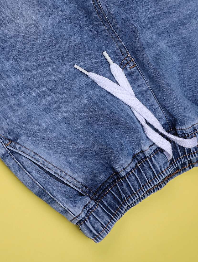 boys solid mid rise denim jogger - 22180732 -  Standard Image - 3