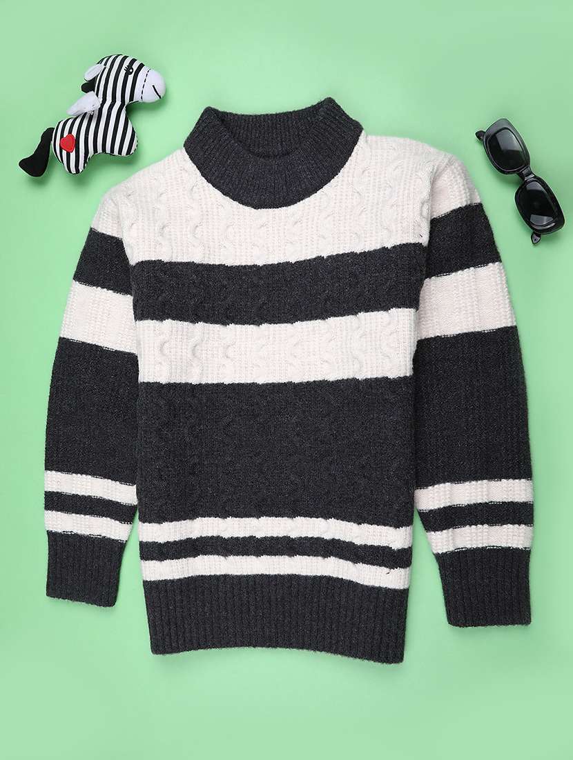 boys self designed long sleeve sweater