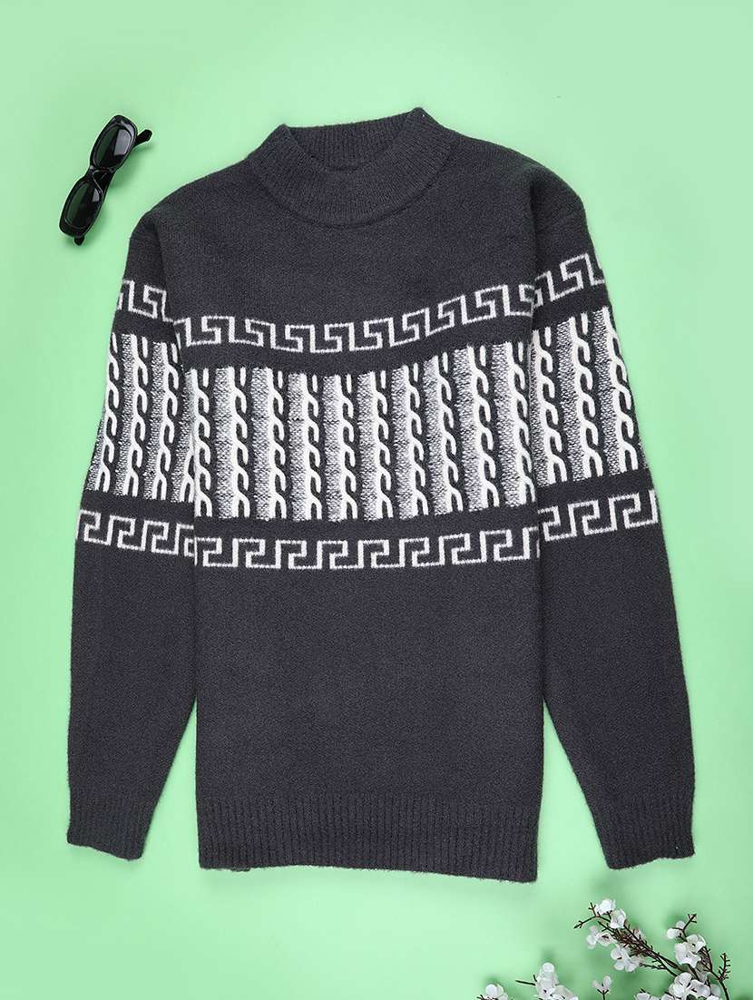 boys self designed long sleeve sweater