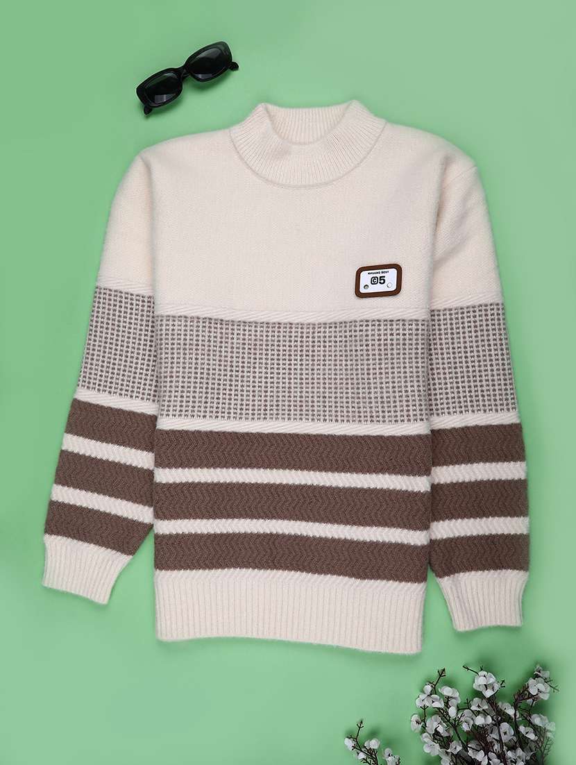 boys self designed long sleeve sweater