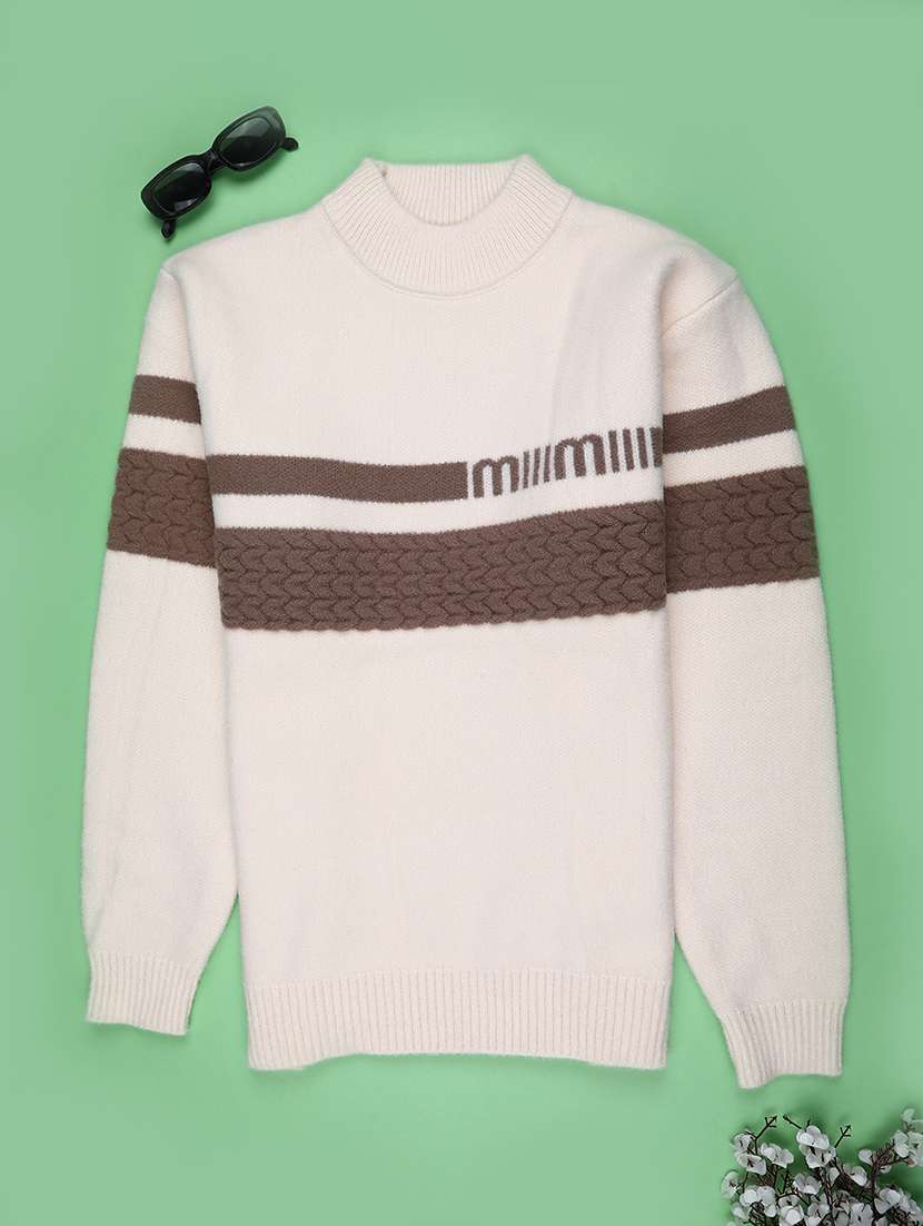 boys self designed long sleeve sweater