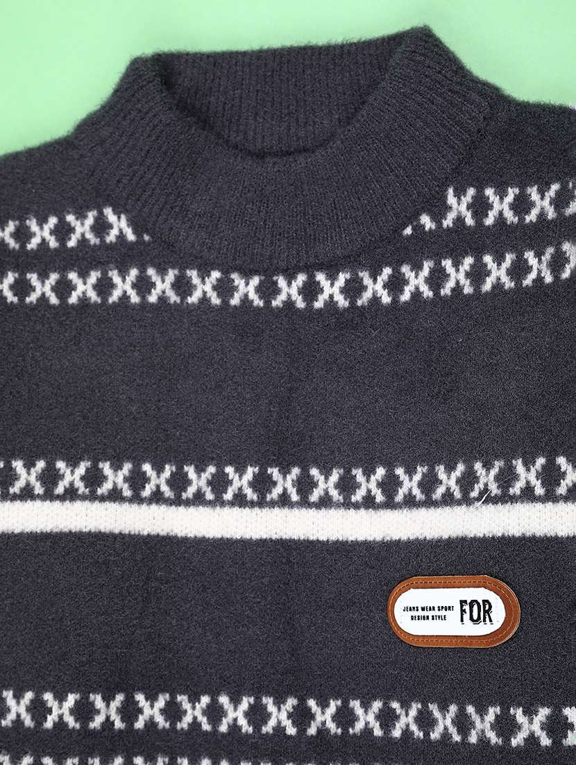 boys self designed long sleeve sweater - 22180750 -  Standard Image - 3