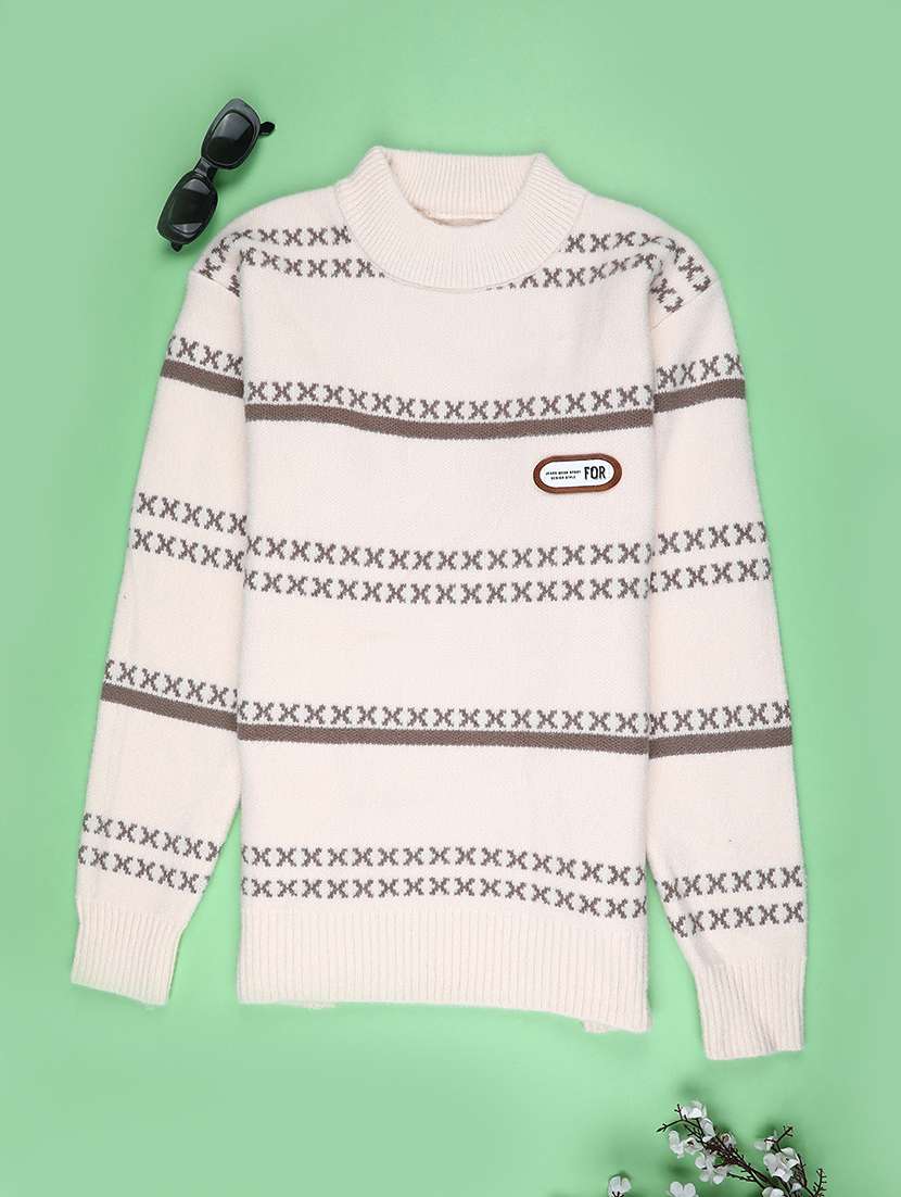 boys self designed long sleeve sweater