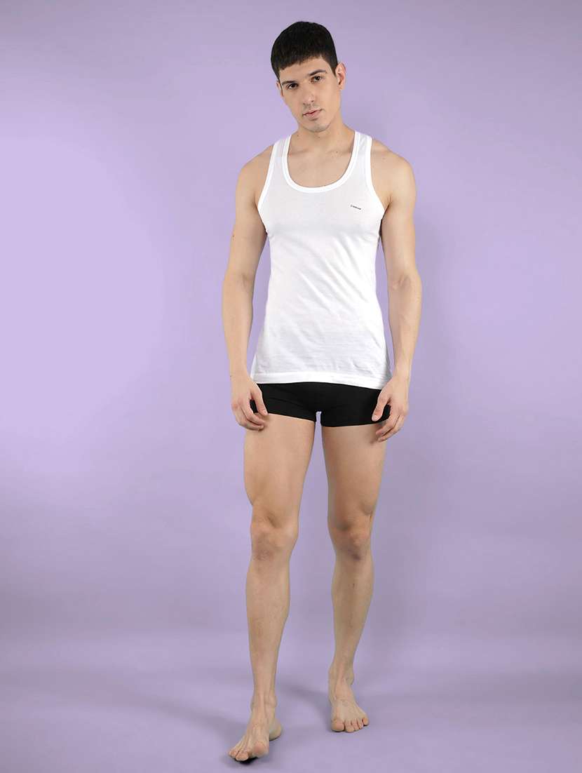 men solid pack of 3 sleeveless vest - 22180828 -  Standard Image - 3
