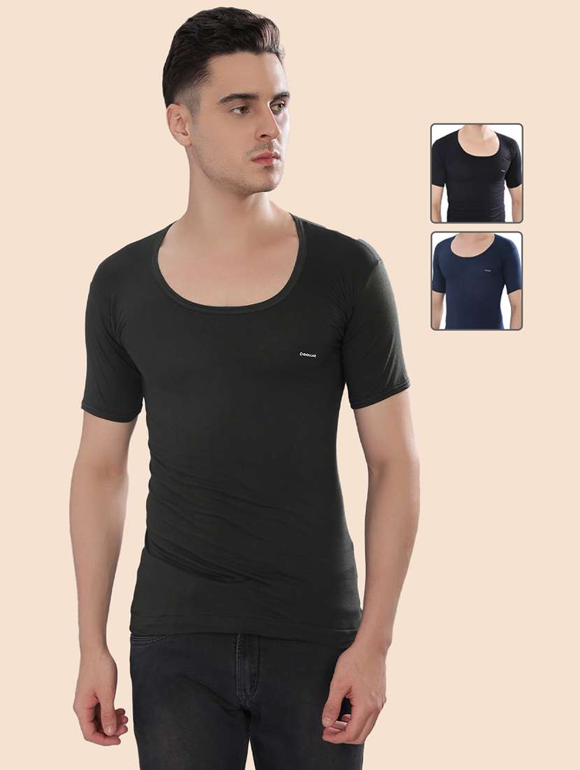 men solid half sleeve vest pack of 3