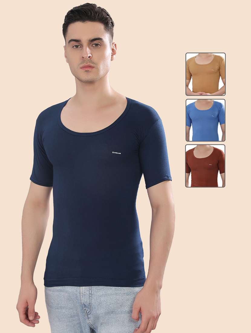 men solid half sleeve vest pack of 4