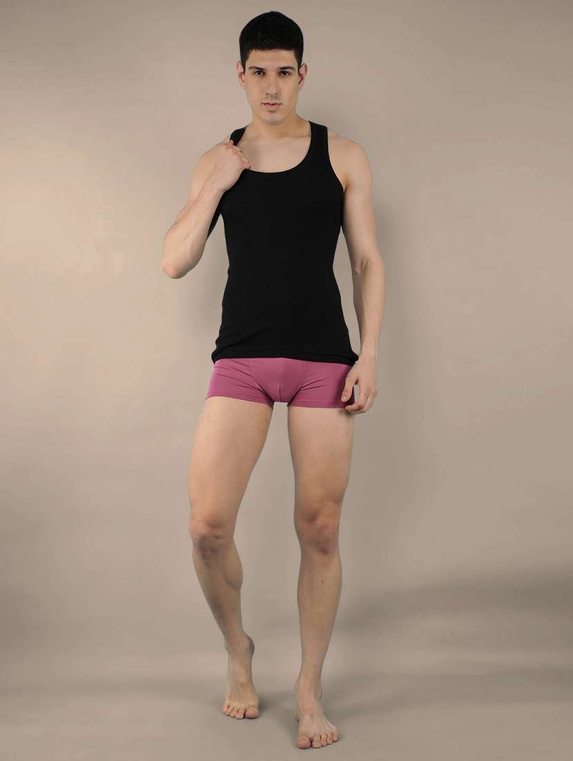 men pack of 7 solid sleeveless vest - 22180909 -  Standard Image - 3