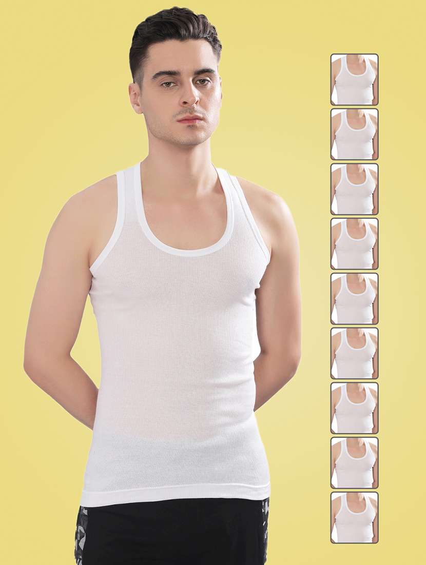 men pack of 10 solid sleeveless vest