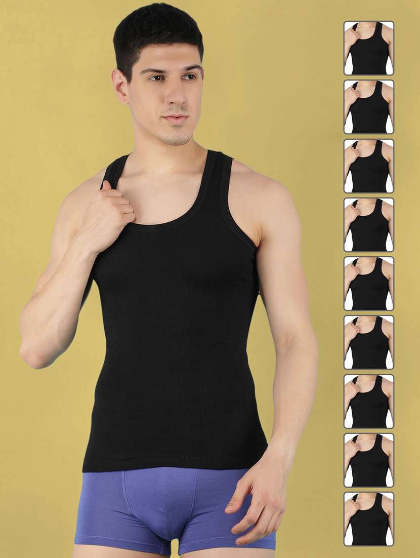 men pack of 10 solid sleeveless vest