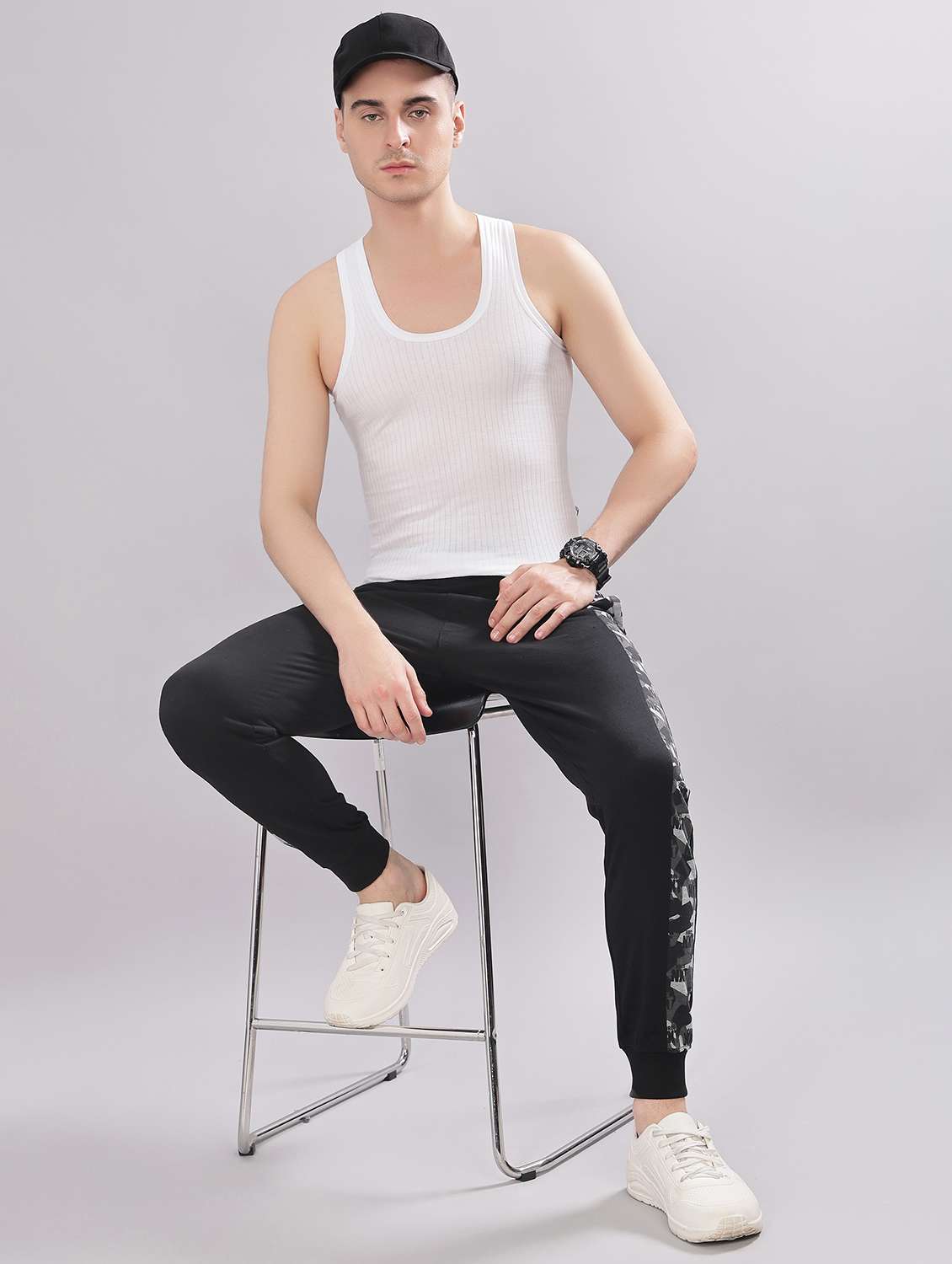 men pack of 3 solid sleeveless vest - 22180957 -  Standard Image - 3