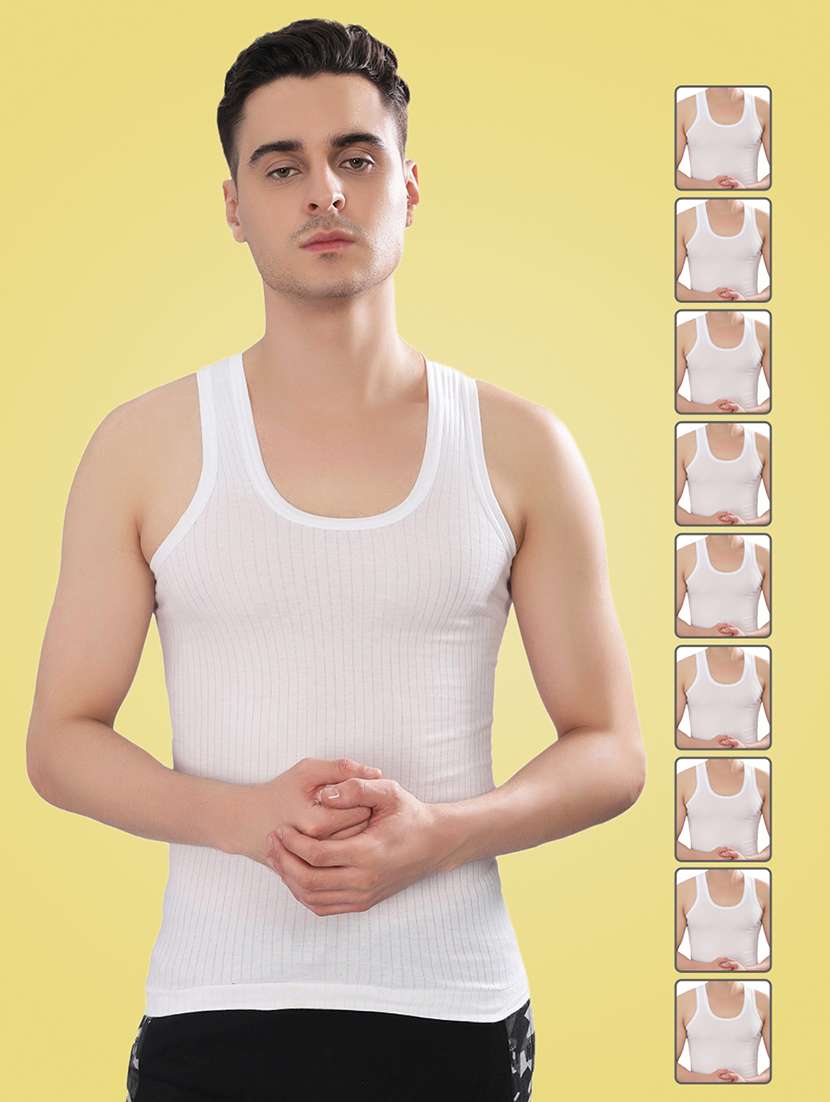 men pack of 10 solid sleeveless vest