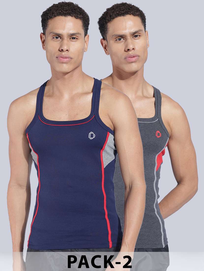 men color blocked sleeveless vest pack of 2