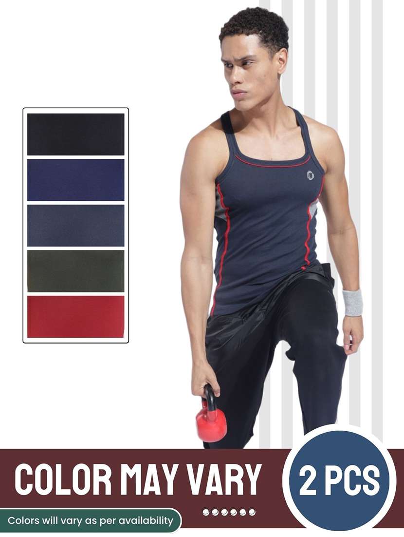 men color blocked sleeveless vest pack of 2 - 22181031 -  Standard Image - 3