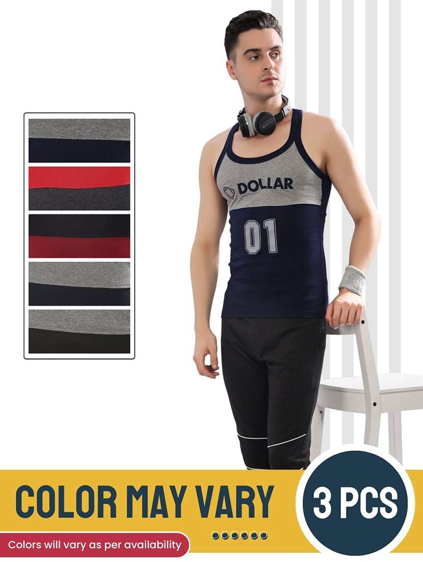 men pack of 3 color block sleeveless vest - 22181072 -  Standard Image - 3
