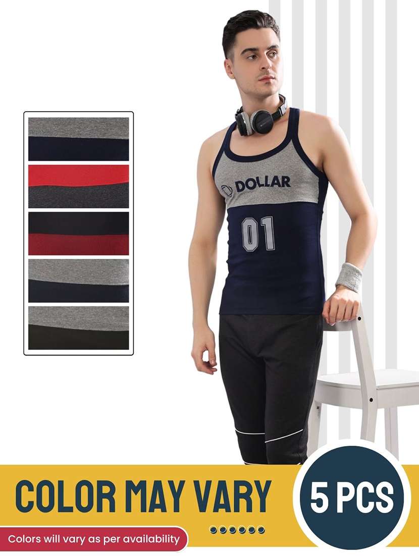 men pack of 5 color block sleeveless vest - 22181075 -  Standard Image - 3